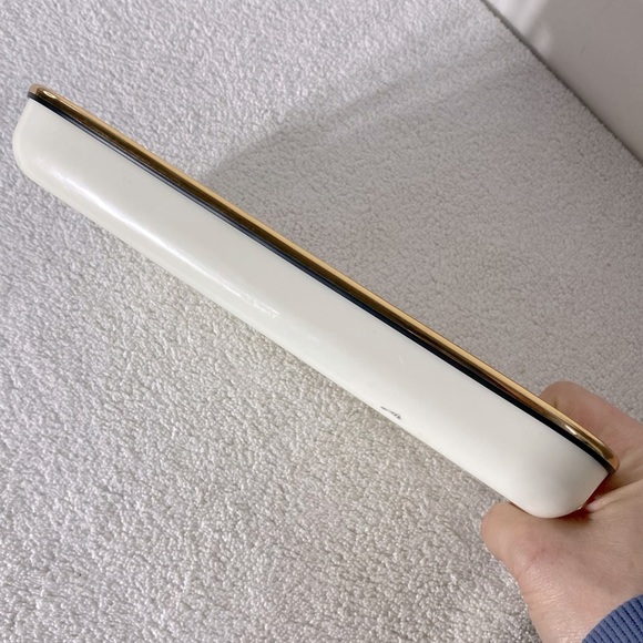 Vintage Country Ribbon Geese Cream Red Green Christmas Tray - Picture 10 of 14